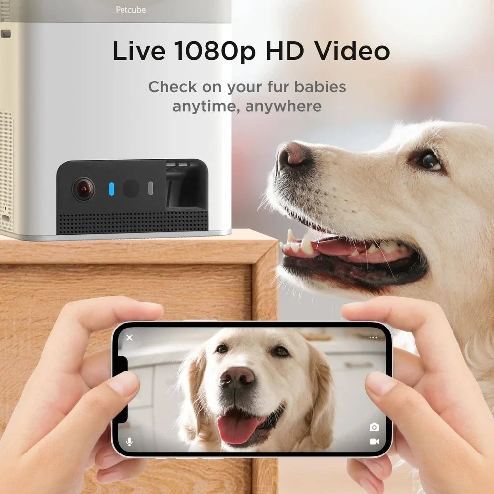 Petcube‎ Bites 2 Lite WiFi Pet Camera Treat Dispenser 1080p HD Night Vision